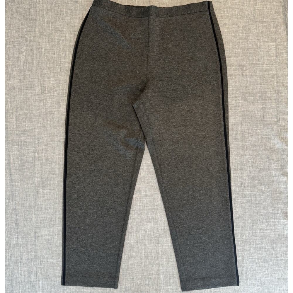 St. John Nordstrom Gray Pull On Knit Pants Womens Large Straight Leg USA EUC